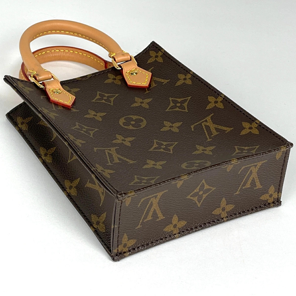 Louis Vuitton Monogram Brown Sac Handbag Plat Brown